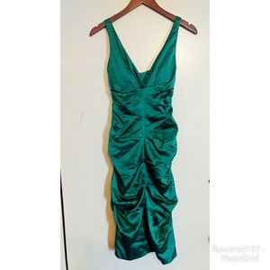 Caché Green Ruched Cocktail Dress 3/$25